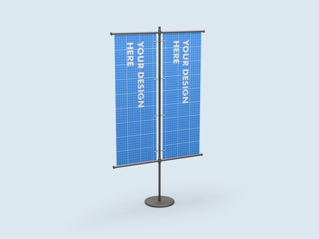 Vertical stand double banner mockup