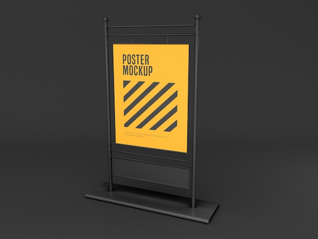 Vertical stand poster mockup