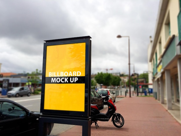 PSD vertical street board mock up sign board dla reklamy