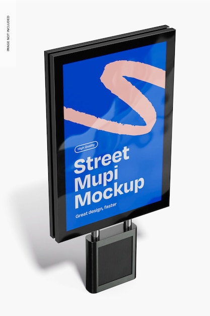 Vertical Street Mupi Mockup Perspective (perspektywa Wzoru Ulicy Pionowej)