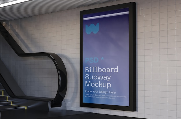 Vertical subway advertisement mockup