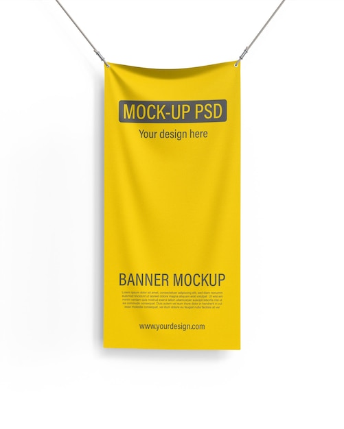 Vertical textile banner mockup