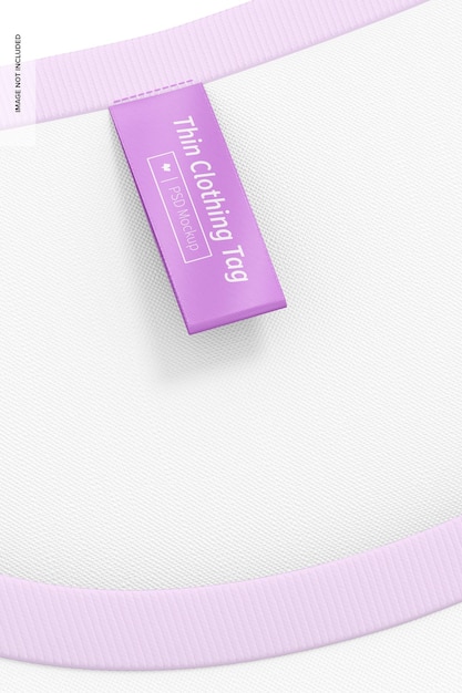 vertical thin clothing tag mockup