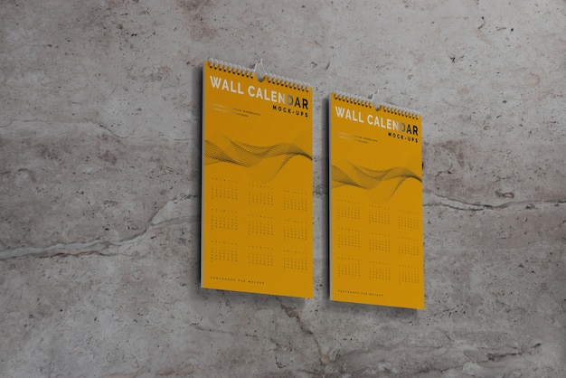 Vertical wall calendar mockup