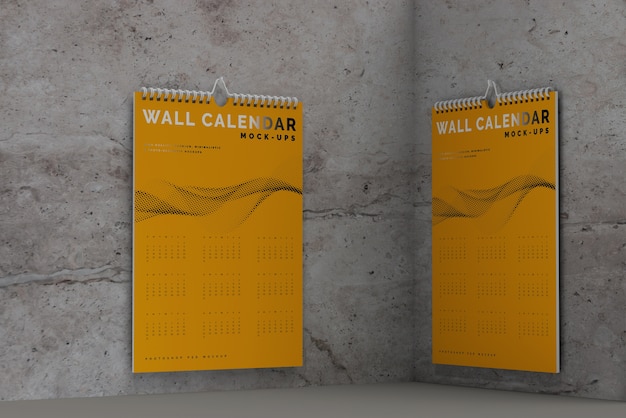 Vertical wall calendar mockup