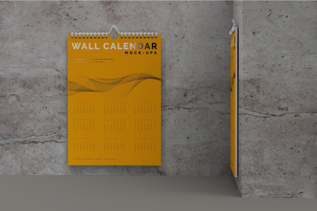 Vertical wall calendar mockup