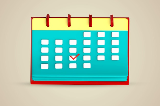 Verticale 3D kalender psd icoon