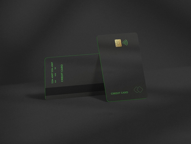 Verticale creditcard mockup 3d render