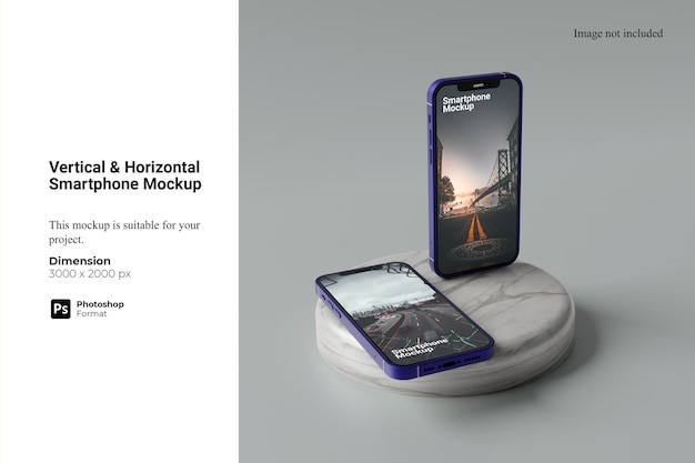 Verticale horizontale smartphone-mockup