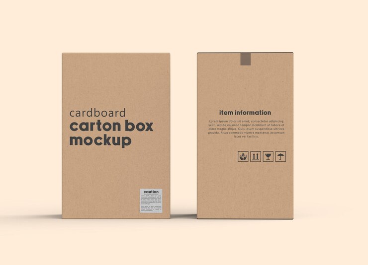 Verticale kartonnen kartonnen doos Mockup
