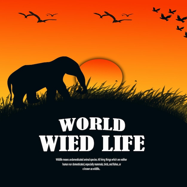 Verticale poster voor Wereldwilde Dierendag met dieren