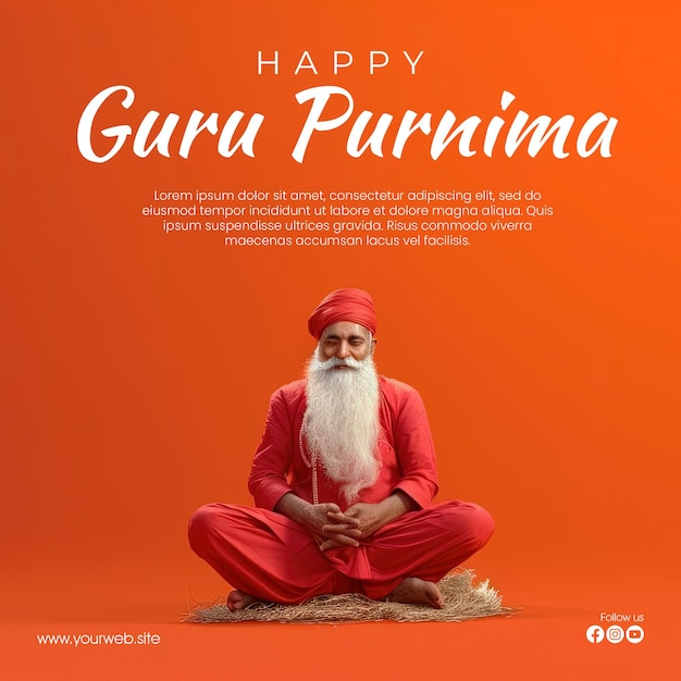 Verticale postersjabloon voor goeroe purnima