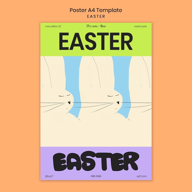 Verticale postersjabloon voor paasviering