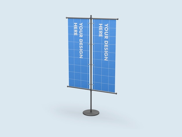 Verticale standaard dubbele banner mockup