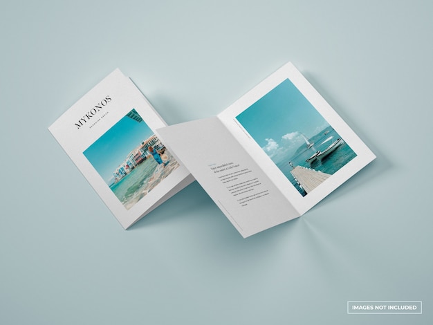 Verticale tweevoudige brochure mockup