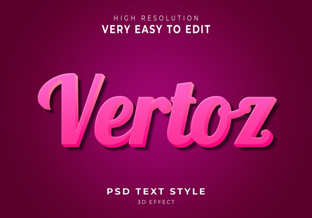 Vertoz nowoczesny efekt tekstowy