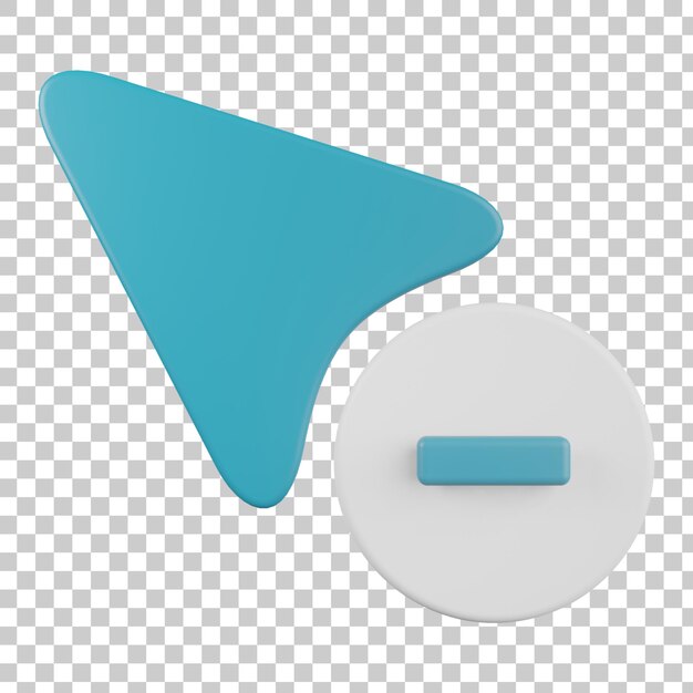 Verwijder klik 3D render illustratie