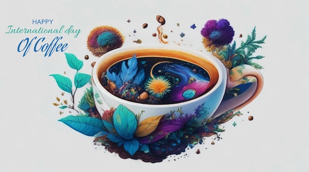 Very details galaxy inside a cup of coffee