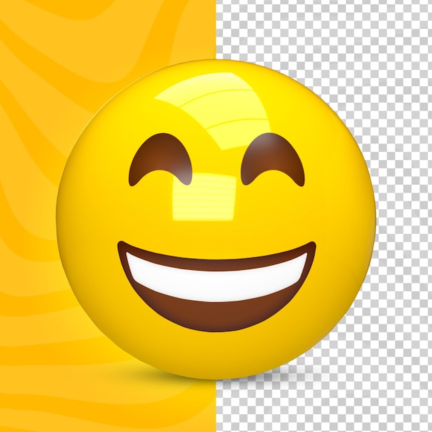 Very happy smiling 3d emoji psd