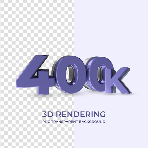 Very peri 400k followers 3d rendering isolated transparent background