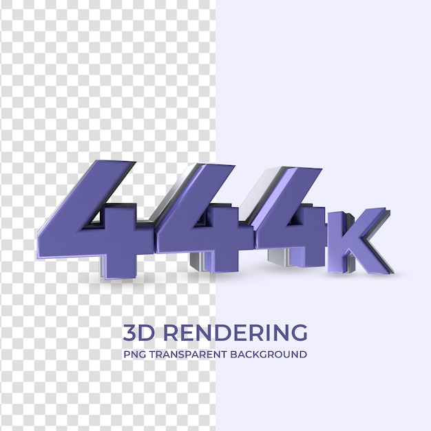 PSD very peri 444k followers 3d rendering isolated transparent background