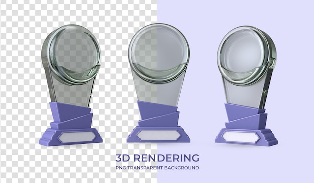 PSD very peri awarding trophy 3d rendering isolated transparent background