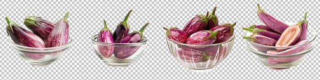 PSD verzameling aubergines geïsoleerd op doorzichtige achtergrond