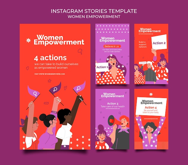 Verzameling instagram-verhalen voor empowerment van vrouwen