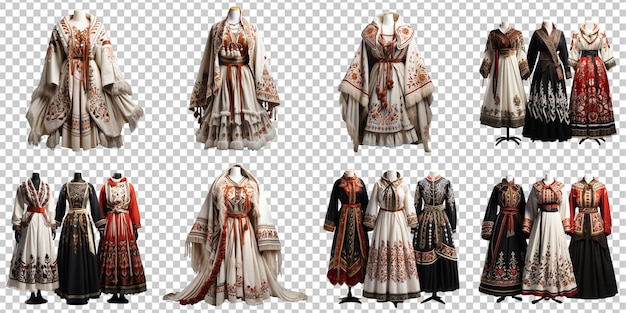 PSD verzameling traditionele russische kleding artificiële intelligentie generatieve