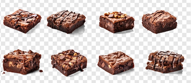 PSD verzameling van chocolate brownie transparantie achtergrond psd