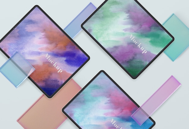 PSD verzameling van tablet-apparaten mock-up