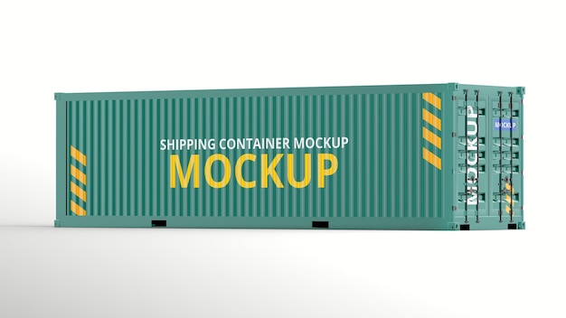 Verzendcontainer mockup halve weergave