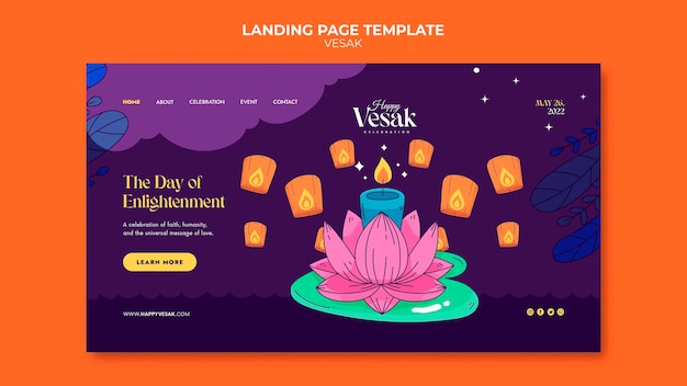 vesak day landing page template