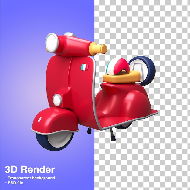 Rendering 3d della vespa