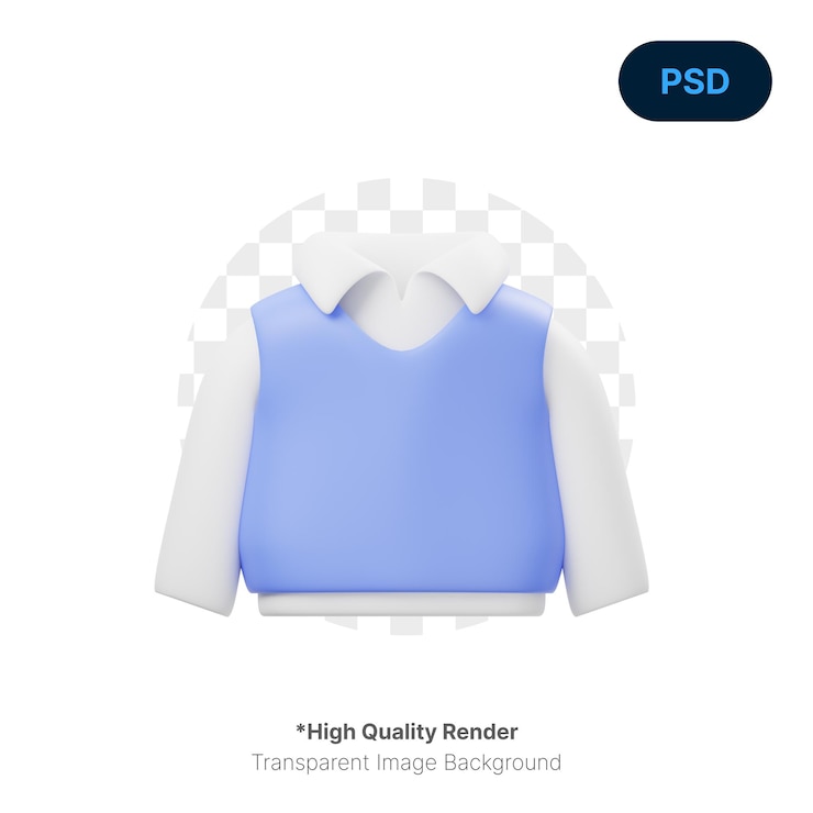 PSD 조끼 스웨터 3d 아이콘 프리미엄 psd