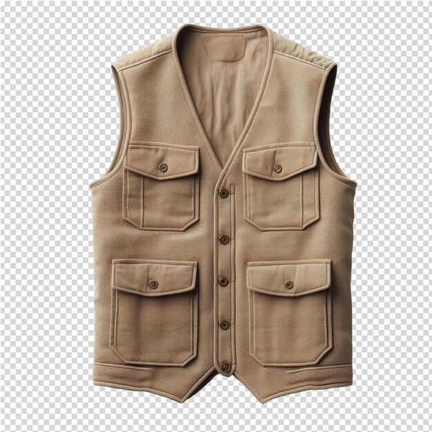 PSD a vest that has a brown vest on it