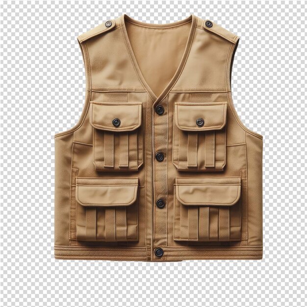 A vest that has a brown vest on it