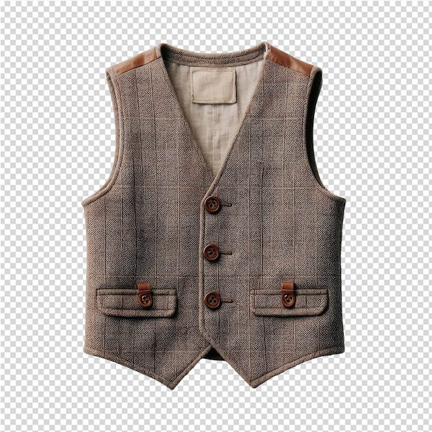 PSD a vest that has a brown vest on it