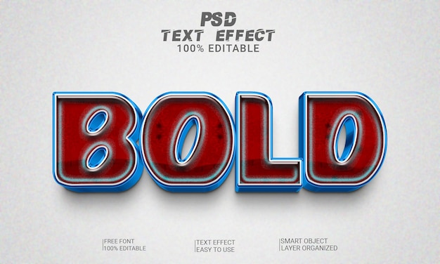 Vet 3d bewerkbaar tekststijleffect premium psd-bestand met achtergrond