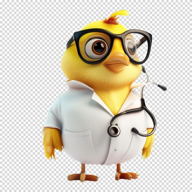 PSD vet or animal doctor and animal isolated on transparent background