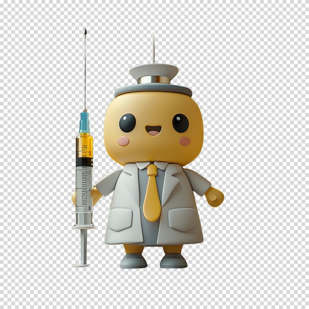 PSD vet or animal doctor and animal isolated on transparent background