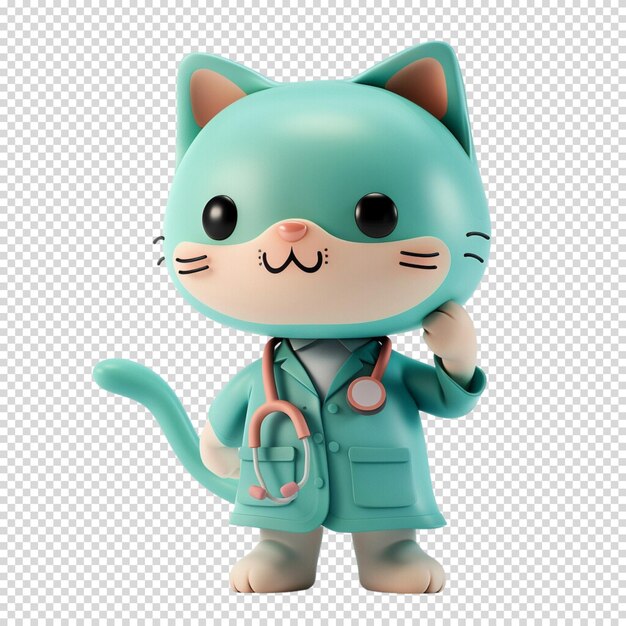 PSD vet or animal doctor and animal isolated on transparent background