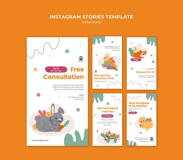 Vet clinic instagram stories template