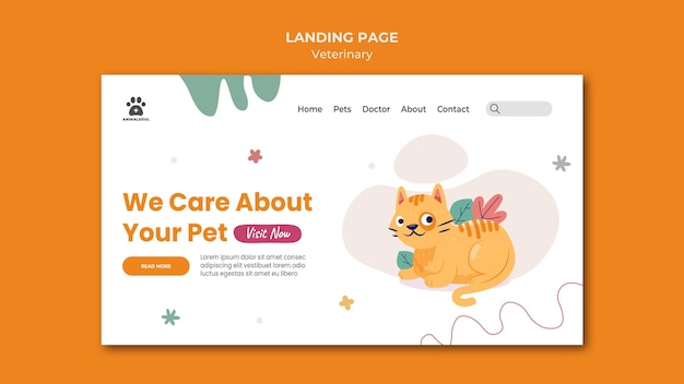 PSD vet clinic landing page template