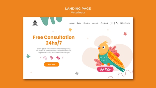 Vet clinic template landing page