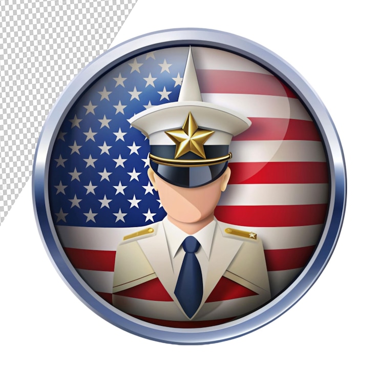 PSD veteran icon vector isolated on transparent background