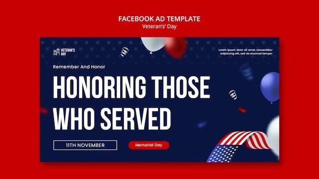 Template di Facebook per la celebrazione della Giornata dei Veterani