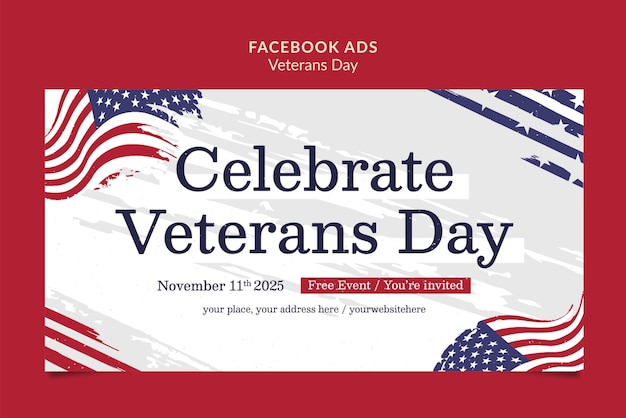 Veteranendag viering facebook-sjabloon