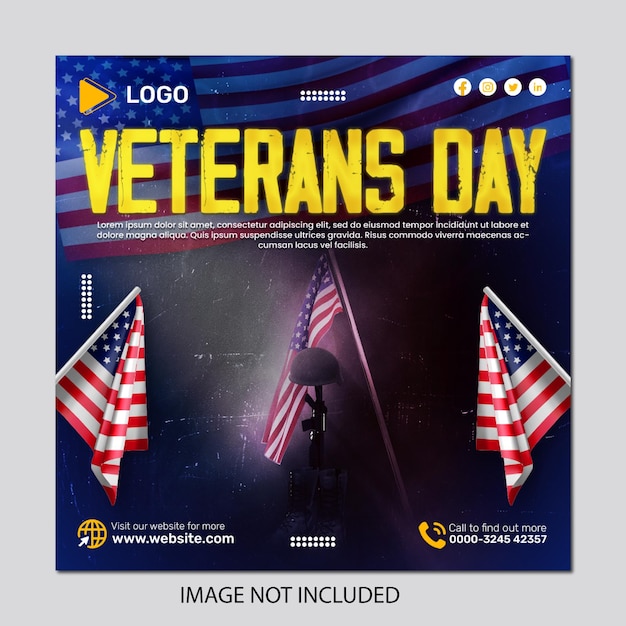 Veterans day celebration promotion template design