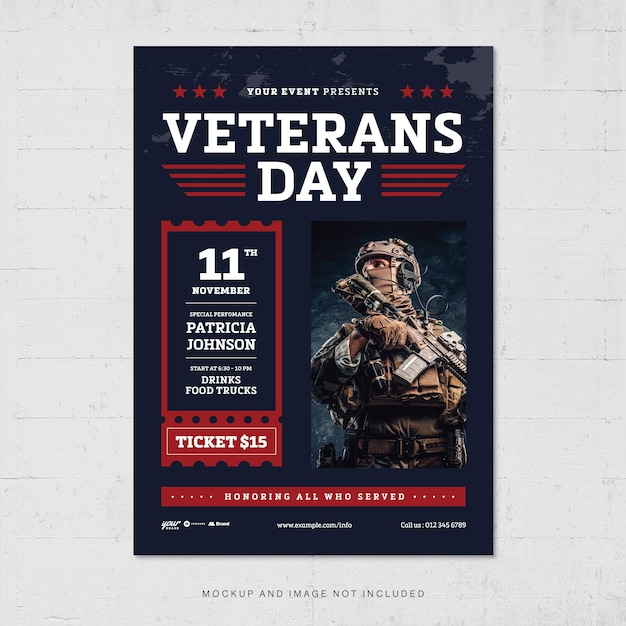 PSD veterans day military flyer template for army in america v1 in photoshop psd